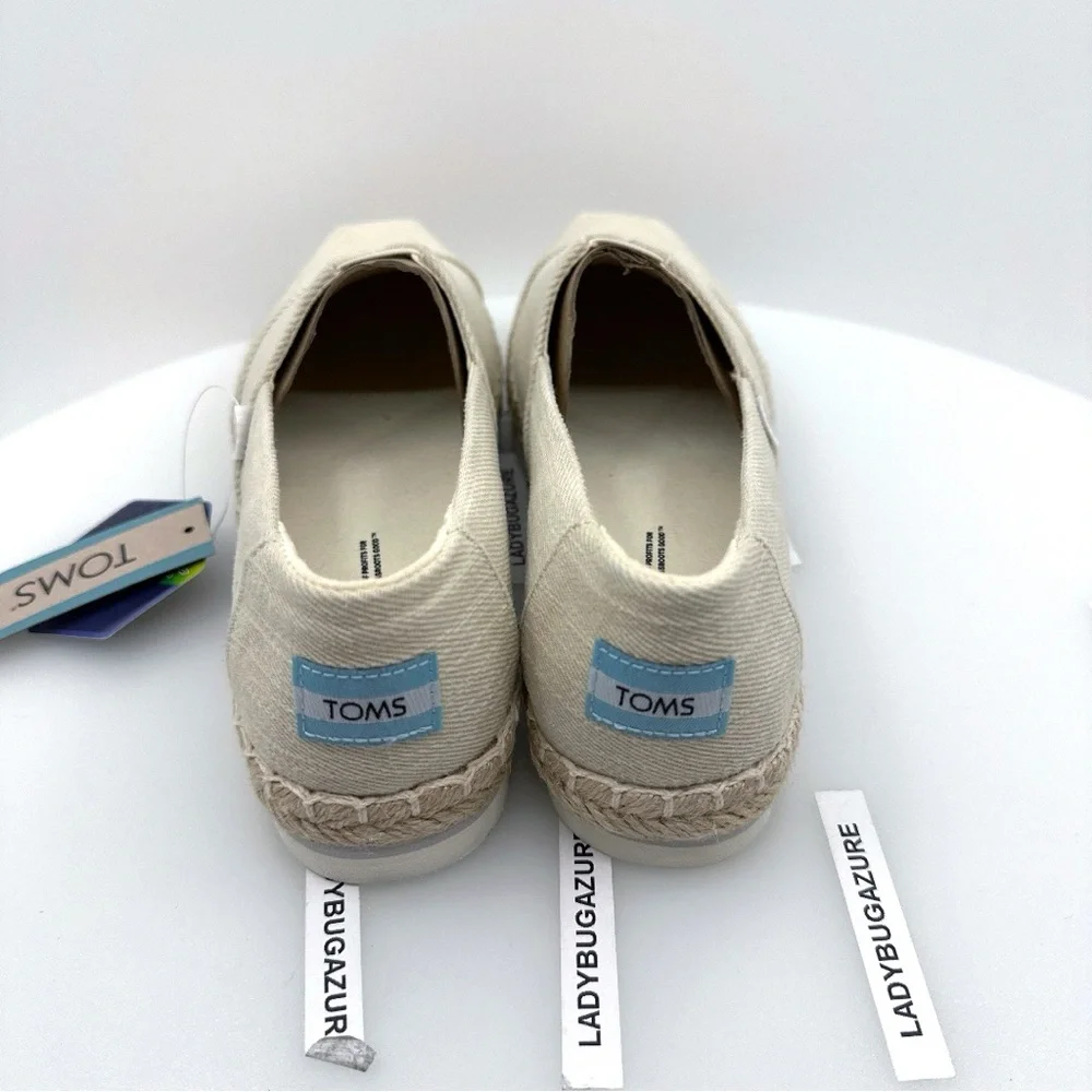 New Toms Cream Espadrille Slip-On